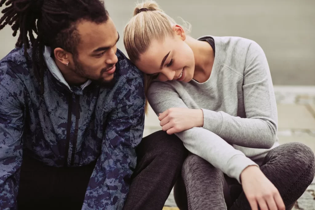 affectionate young couple enjoying a relaxing mome utc