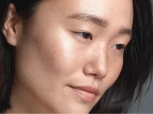 detailed portrait of a woman with freckles and nat utc